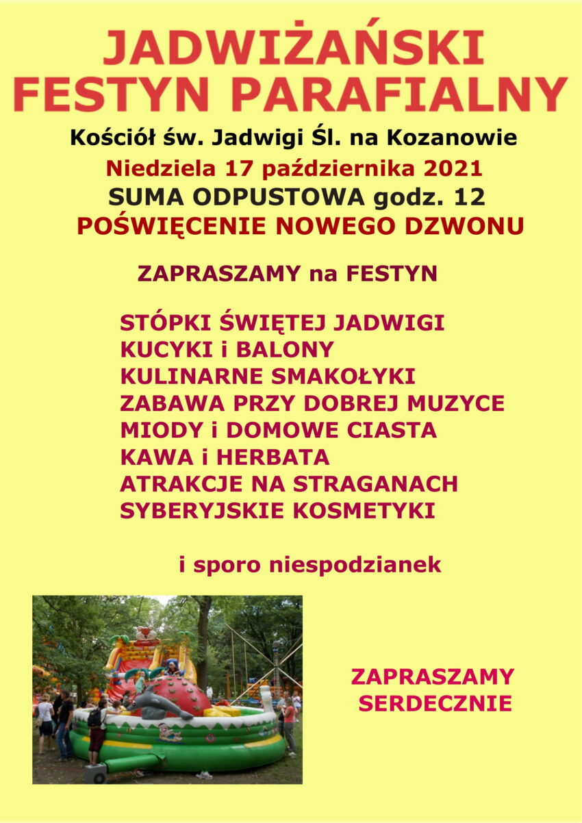 Zapraszamy na ODPUST PARAFIALNY.