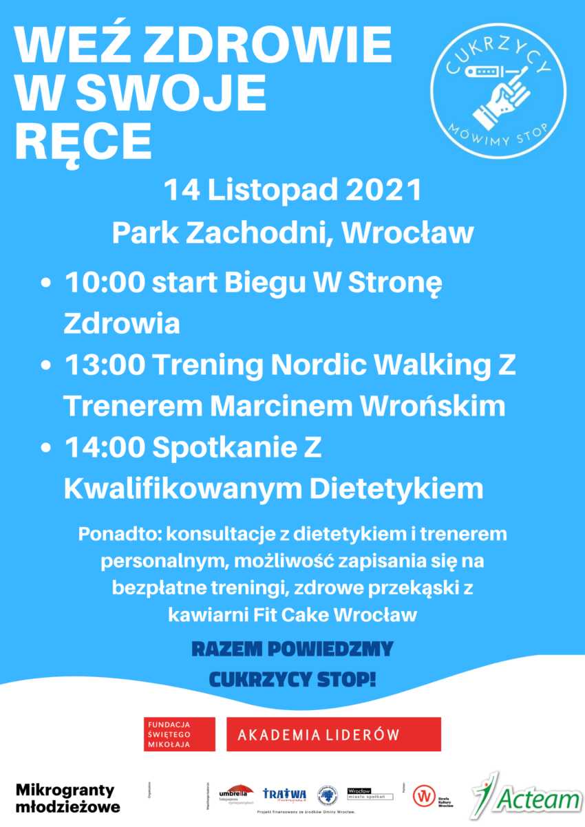 Zapraszamy do udziału w wydarzeniach Światowego Dnia Cukrzycy.