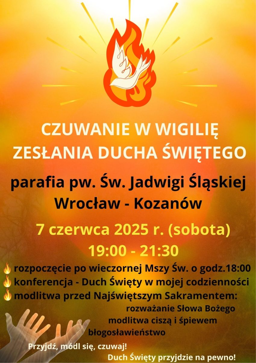 Czuwanie w Wigilię Zesłania Ducha Św.