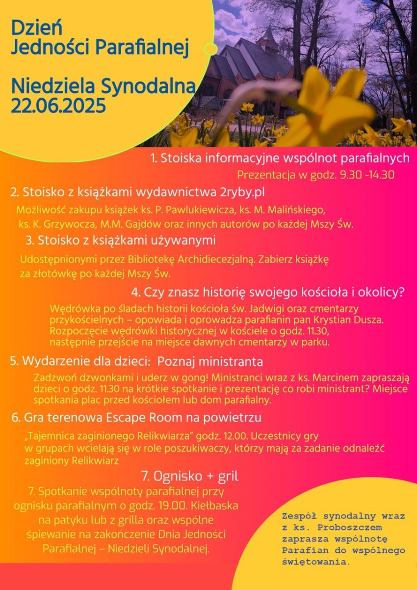 Dzień Jedności Parafialnej – Niedziela Synodalna 22.06.2025r.