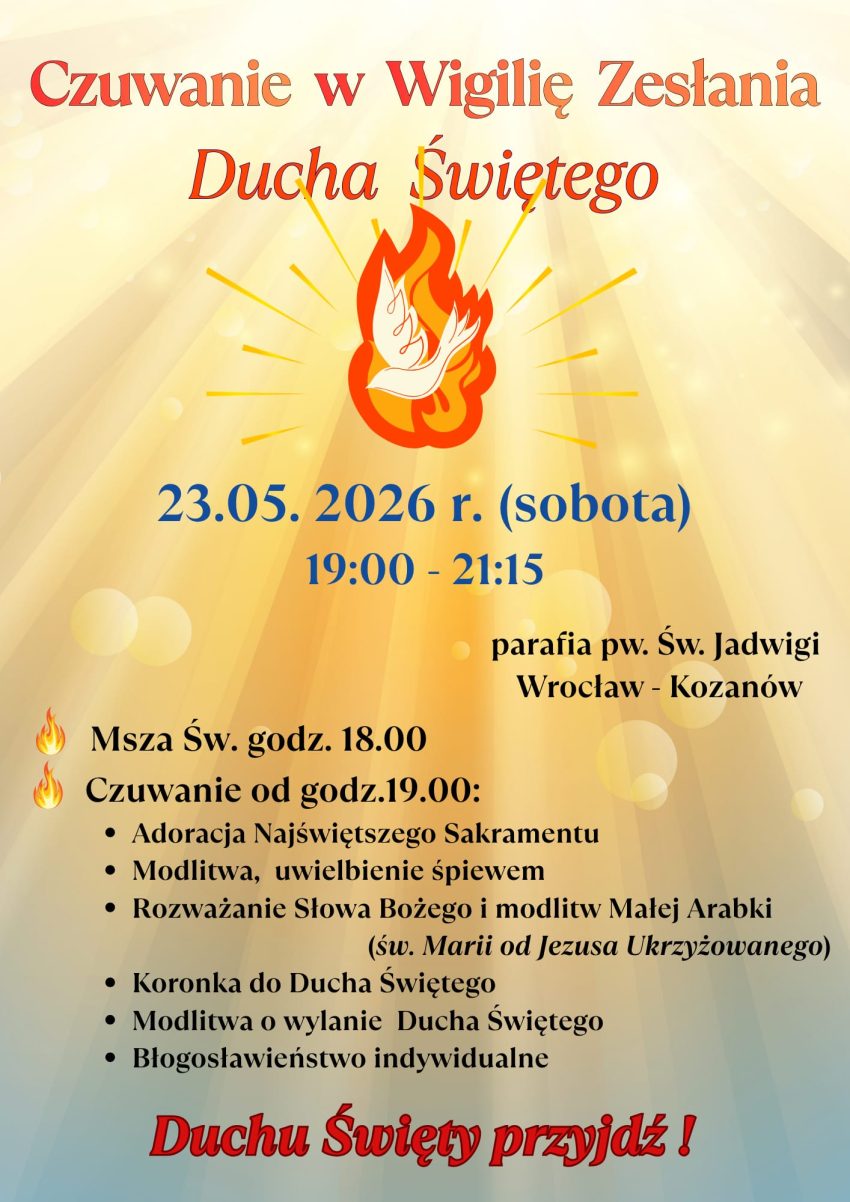 Czuwanie przed Zesłaniem Ducha Świętego – 23.05.2026r.