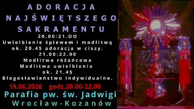 Adoracja Najświętszego Sakramentu w III piątek 19 czerwca